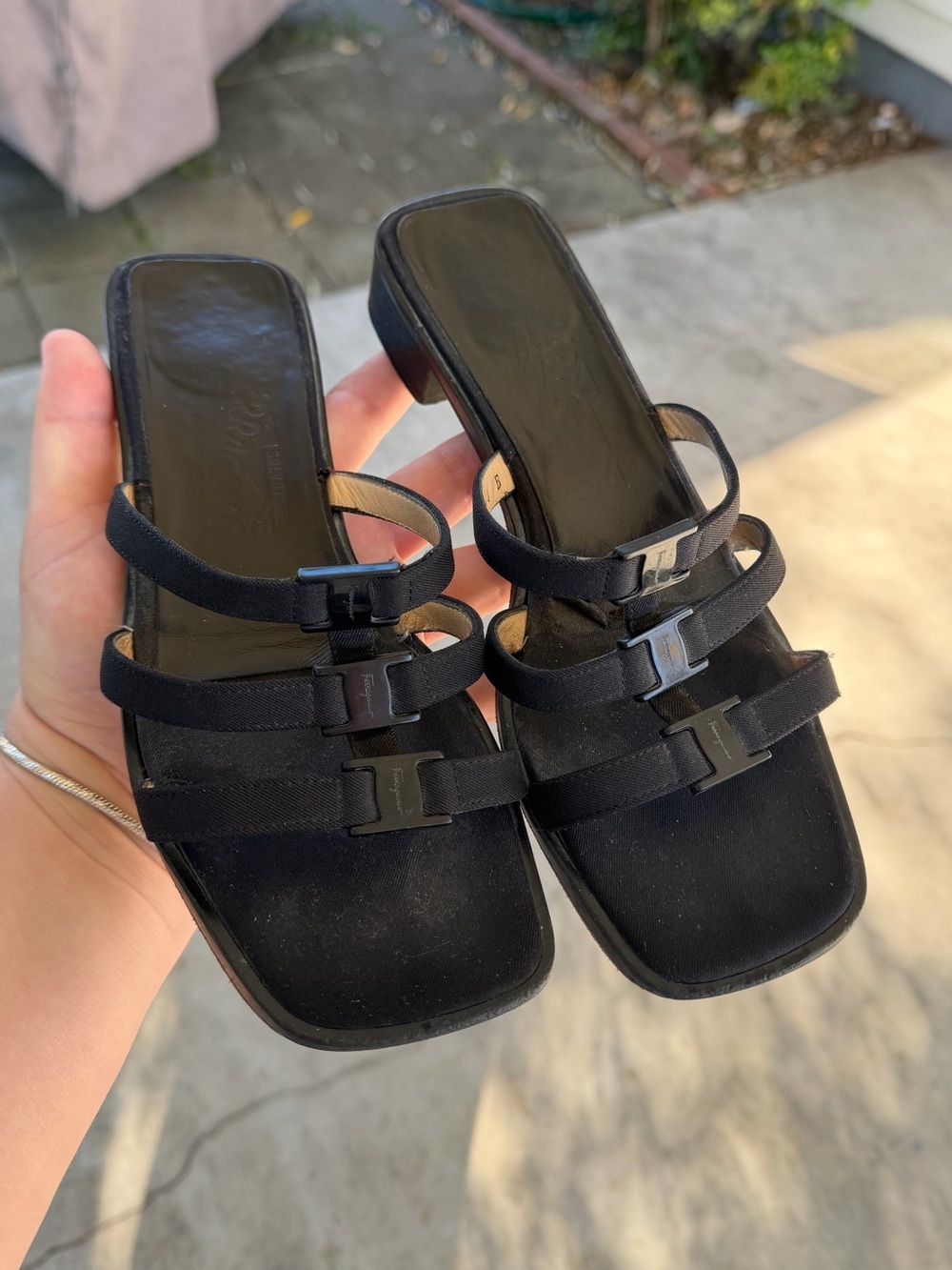 Salvatore Ferragamo Black y2k sandals
